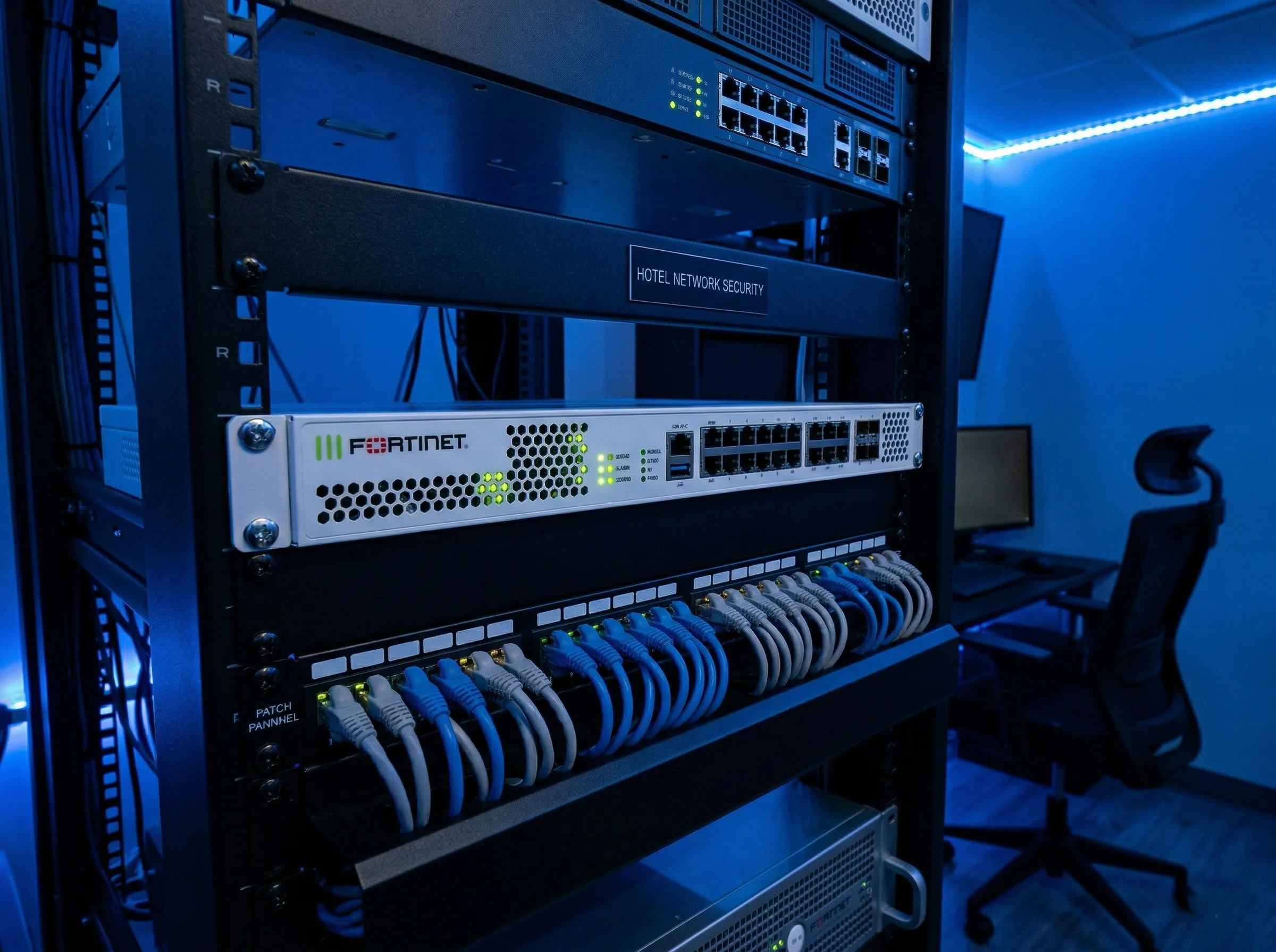 Bezpieczeństwo sieci hotelowej — firewall, segmentacja VLAN i monitoring 24/7 przez iBeeQ