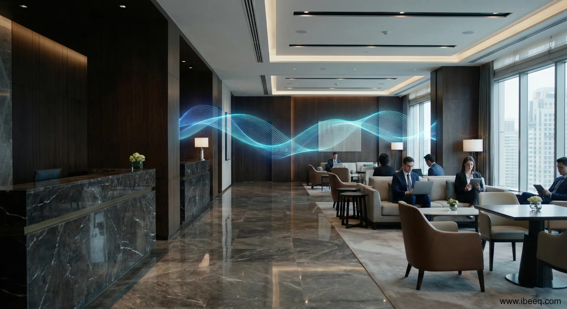 Profesjonalna sieć WiFi w hotelu — access point na suficie korytarza hotelowego zapewniający stabilny Internet bezprzewodowy we wszystkich pokojach