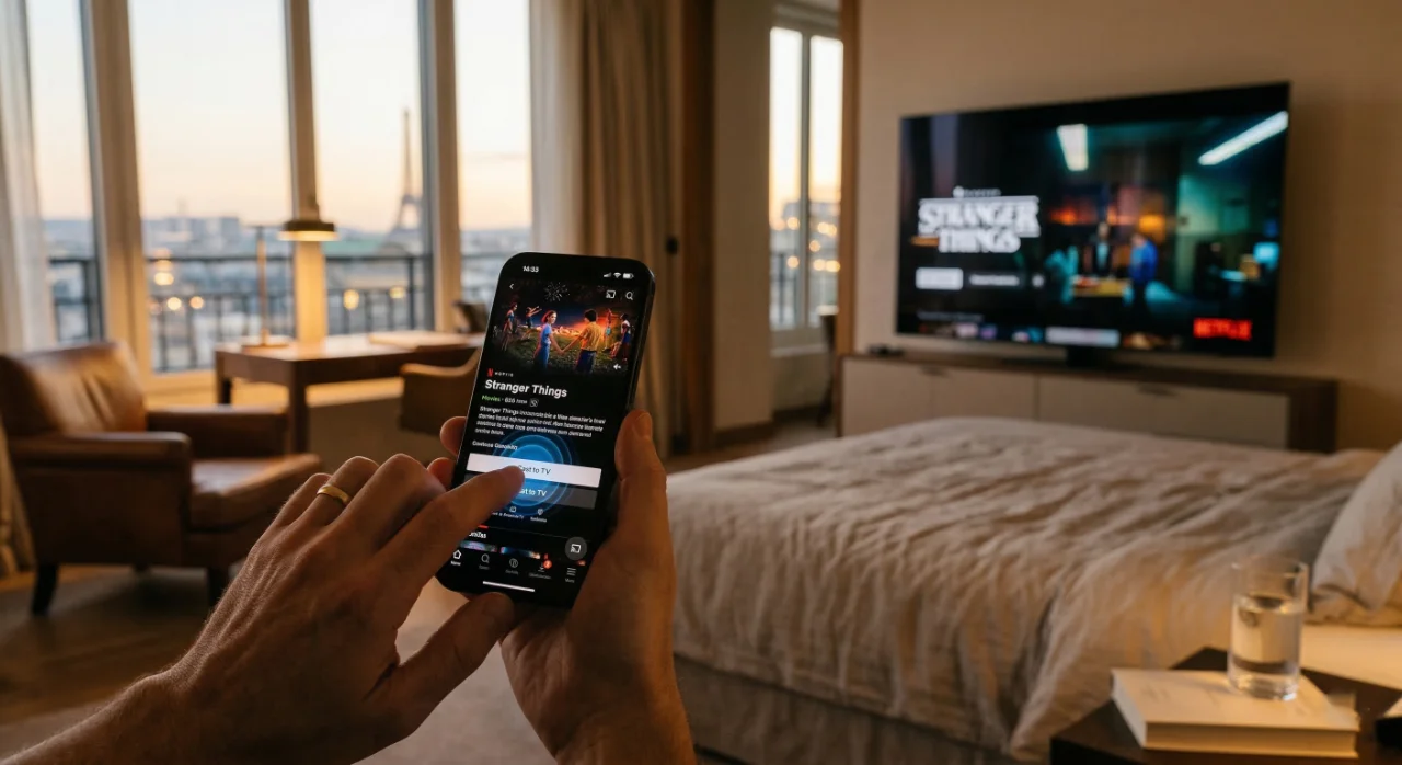 Chromecast w hotelu — bezpieczny streaming gościa z telefonu na TV iBeeQ