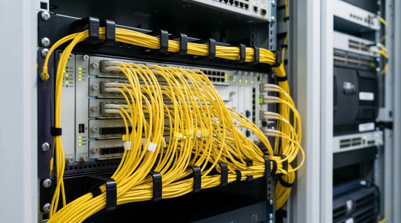 System GPON w hotelu — realizacja iBeeQ — nadajnik OLT zarządza siecią światłowodową w serwerowni